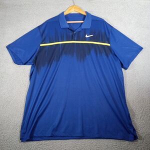 Nike Dri-fit Golf Polo Shirt Mens 2XL Blue Standard Fit Activewear Sport Flex